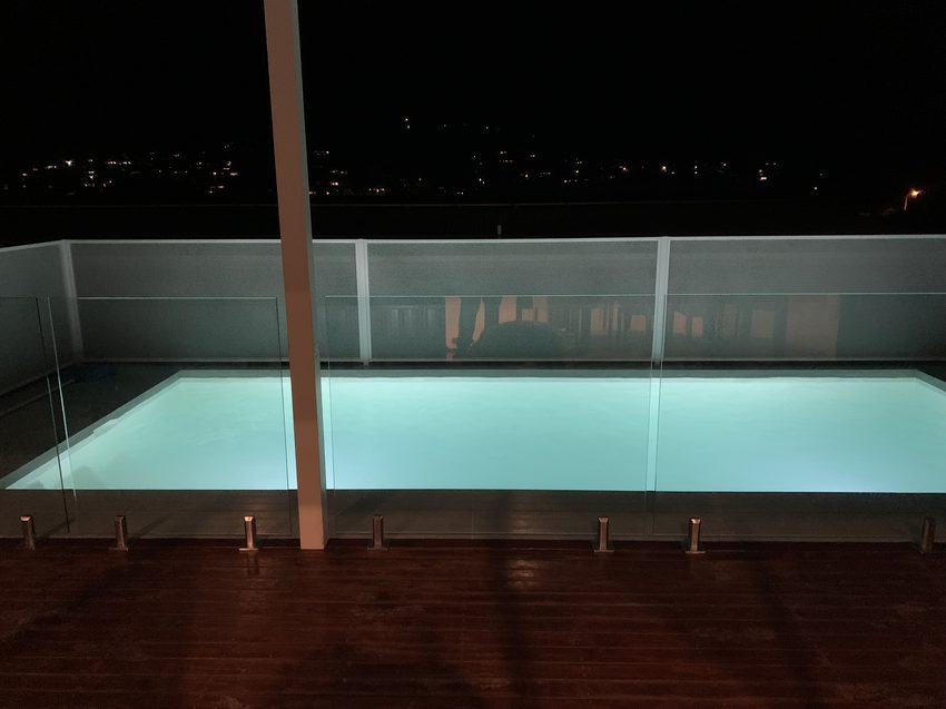 Pool Perf and glass combination fencing in Textured White, Newcastle